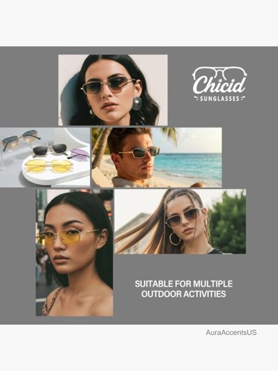 Retro Small Square Sunglasses UV400 Protection Metal Frame